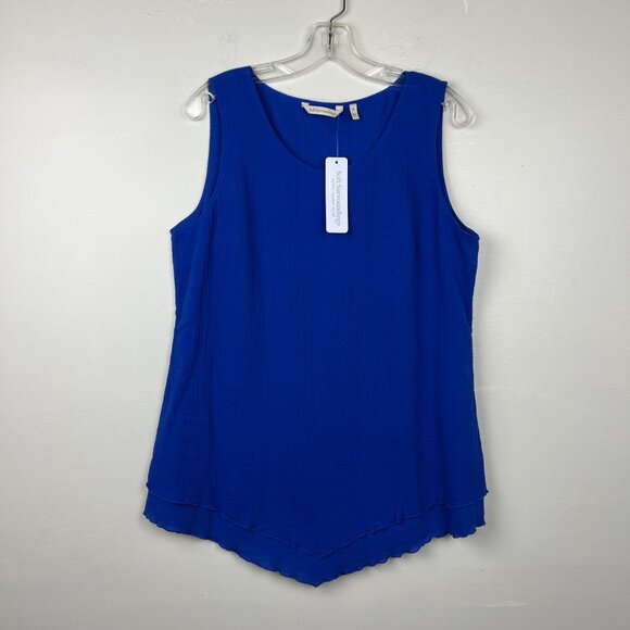 NWT Soft Surroundings Women's Blue Siesta Key Tank Top Size Medium - Picture 1 of 8